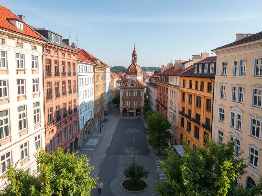 A professional high-angle architectural shot of Szombathely